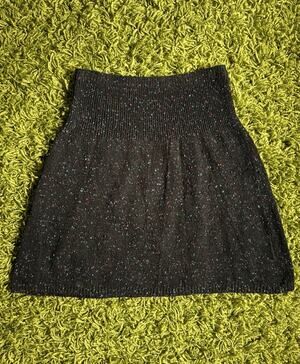Vintage 90s Esprit Knit Sweater Skirt | Speckled High Waist Mini | S